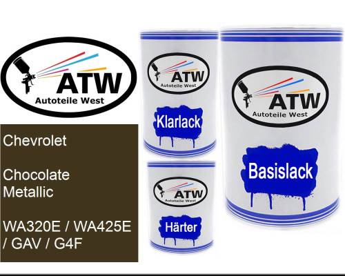 Chevrolet, Chocolate Metallic, WA320E / WA425E / GAV / G4F: 500ml Lackdose + 500ml Klarlack + 250ml Härter - Set, von ATW Autoteile West.
